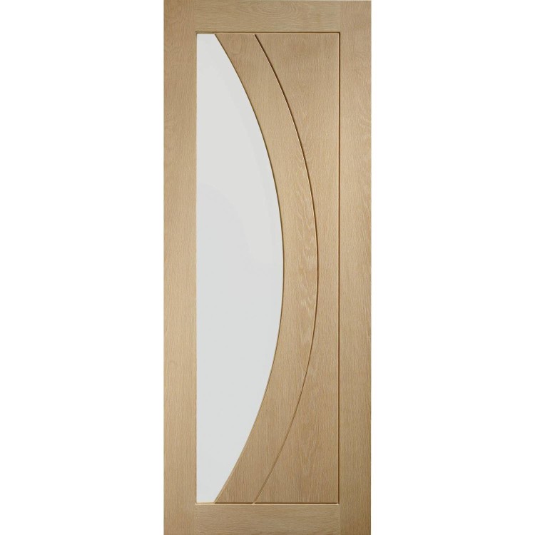 Internal Oak Glazed FD30 Fire Door with Clear Glass - Unfinished - 1981 x 762 x 44mm - Salerno - XL Joinery