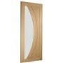 Internal Oak Salerno with Clear Glass - Unfinished, 2040 x 626 x 40 mm