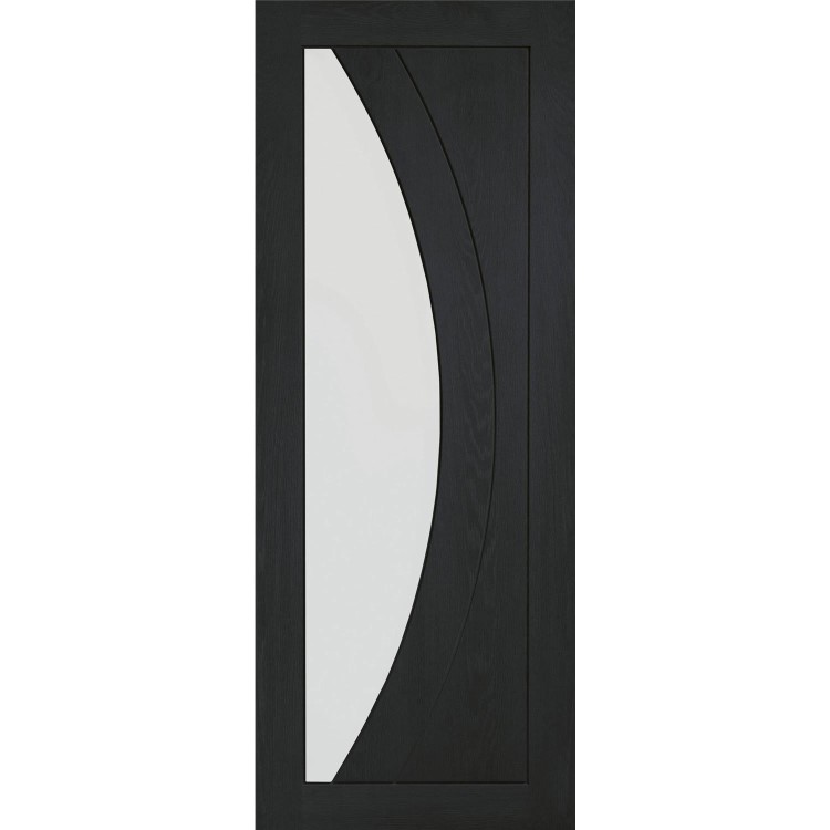 Internal Oak Salerno with Clear Glass - Unfinished, 2040 x 726 x 40 mm