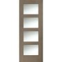 Internal Oak Shaker 4 Panel Door with Clear Glass - Unfinished, 1981 x 610 x 35 mm