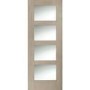Internal Oak Shaker 4 Panel Fire Door with Clear Glass - 1981 x 686 x 44 mm, Unfinished