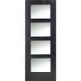 Internal Oak Shaker 4 Panel Door with Clear Glass - Unfinished, 1981 x 762 x 35 mm