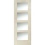 Internal Oak Shaker 4 Panel Door with Obscure Glass - Unfinished, 1981 x 838 x 35 mm