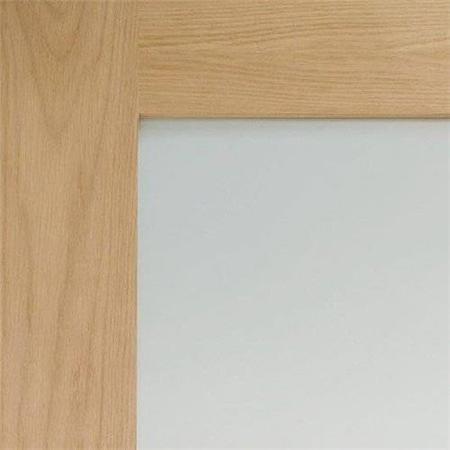 Internal Oak Shaker 4 Panel Door with Obscure Glass - Unfinished, 1981 x 838 x 35 mm
