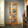 Internal Oak Glazed 4-Panel Shaker Door with Clear Glass - Unfinished - 2040 x 626 x 40mm - 4 Light - XL Joinery