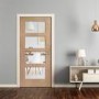 Internal Oak Glazed 4-Panel Shaker Door with Clear Glass - Unfinished - 2040 x 626 x 40mm - 4 Light - XL Joinery