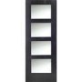 Internal Oak Shaker 4 Panel Door with Obscure Glass - Unfinished, 2040 x 726 x 40 mm