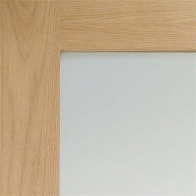 Internal Oak Glazed 4-Panel Shaker Door with Opaque Glass - Unfinished - 2040 x 726 x 40mm - 4 Light - XL Joinery