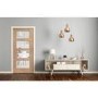Internal Oak Shaker 4 Panel Fire Door with Clear Glass - 2040 x 826 x 44 mm, Unfinished
