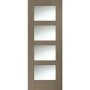 Internal Oak Shaker 4 Panel Door with Obscure Glass - Unfinished, 2040 x 926 x 40 mm