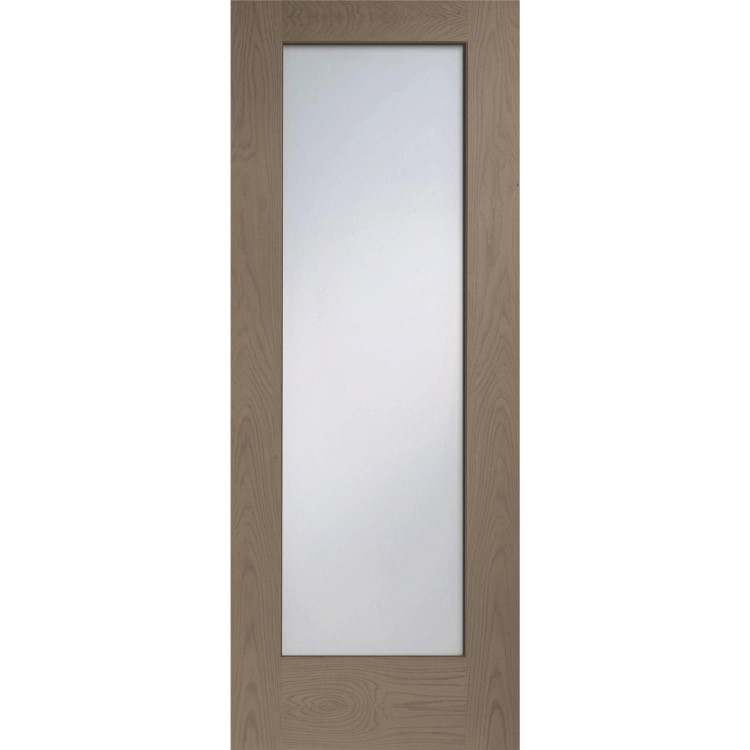 Internal Oak Pattern 10 Door with Clear Glass - Unfinished, 1981 x 610 x 35 mm