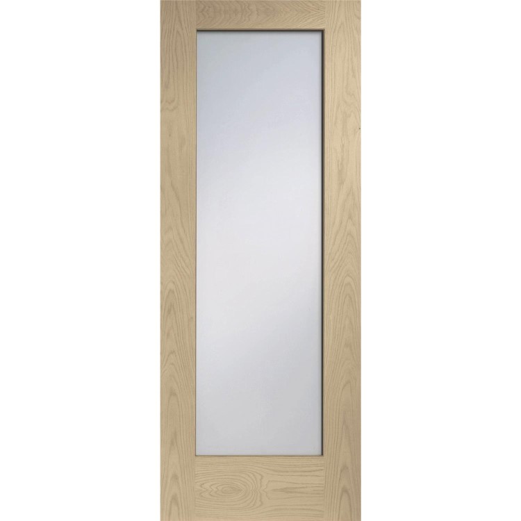 Internal Oak Pattern 10 Door with Clear Glass - Unfinished, 1981 x 610 x 35 mm