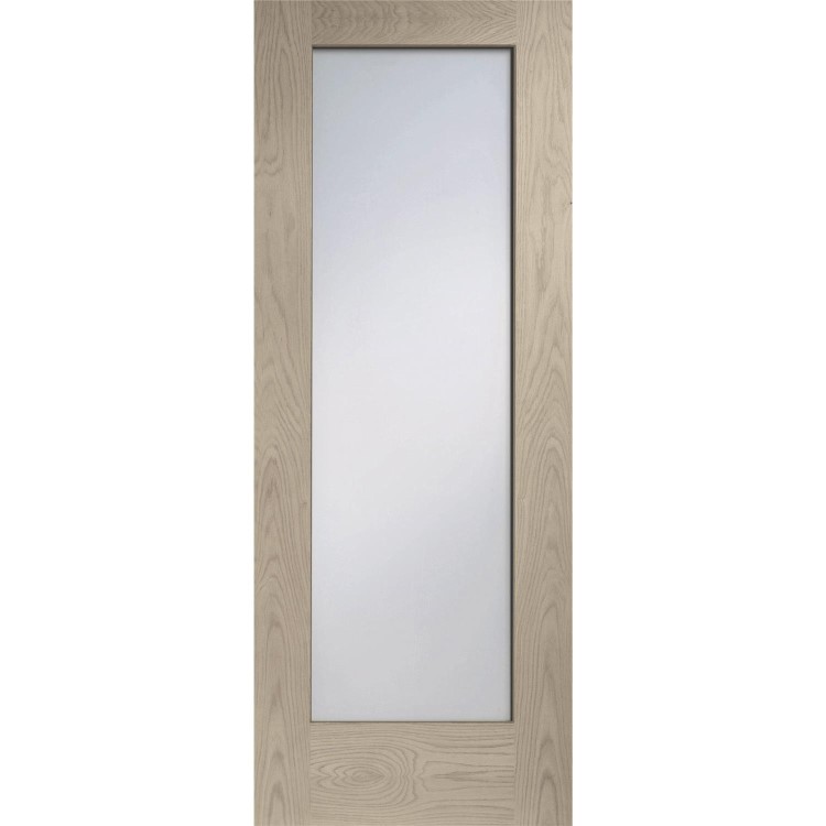 Internal Oak Pattern 10 Door with Clear Glass - Unfinished, 1981 x 610 x 35 mm