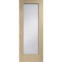 Internal Oak Pattern 10 with Clear Glass Fire Door - Unfinished, 1981 x 686 x 44 mm