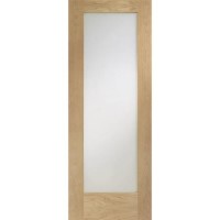 Internal Oak Pattern 10 Door with Clear Glass - Unfinished, 1981 x 762 x 35 mm