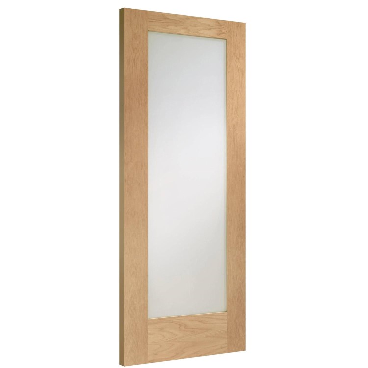 Internal Oak Fully-Glazed Door with Clear Glass - Unfinished - 1981 x 838 x 35mm - Pattern 10 - XL Joinery