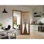 Internal Oak Verona with Clear Glass Fire Door - 1981 x 838 x 44 mm, Unfinished