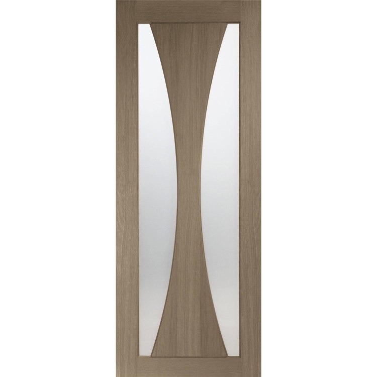 Internal Oak Verona with Obscure Glass - 2040 x 726 x 40 mm, Unfinished