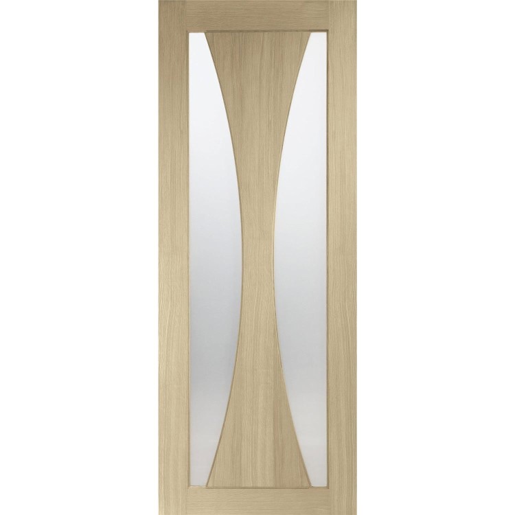 Internal Oak Verona with Obscure Glass - 2040 x 726 x 40 mm, Unfinished