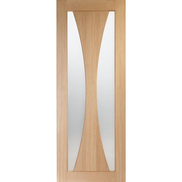 Internal Oak Verona with Obscure Glass - 2040 x 726 x 40 mm, Unfinished
