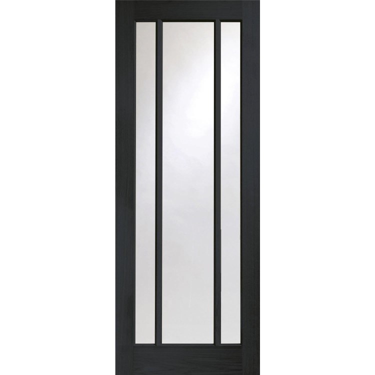 Internal Oak Glazed 3-Panel Door with Clear Glass - Unfinished - 2040 x 726 x 40mm - Worcester - XL Joinery