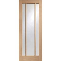Internal Oak Glazed 3-Panel Door with Clear Glass - Unfinished - 2040 x 826 x 40mm - Worcester - XL Joinery