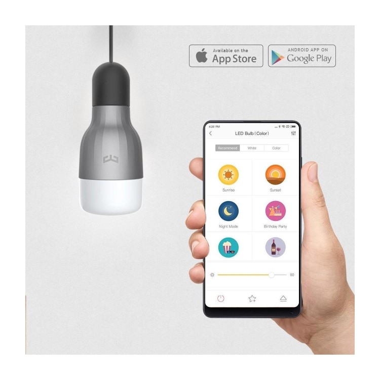 Xiaomi LED Smart Colour Wifi Bulb with E26 ending - Alexa & Google Home Compatible
