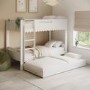 White Scalloped Triple Sleeper Bunk Bed with Trundle – Gracie