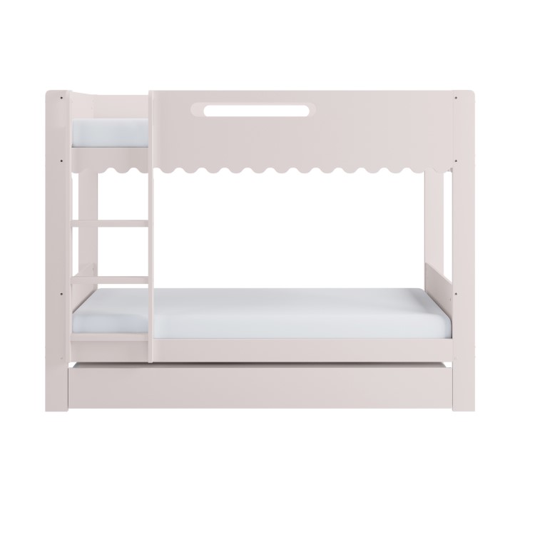 Pink Scalloped Triple Sleeper Bunk Bed with Trundle – Gracie