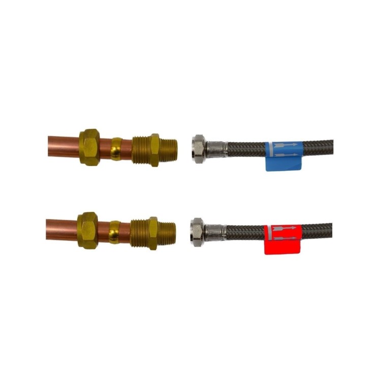 Grohe Pair of Adaptors 15mm Compression by 3/8 Inch BSP Male Thread - Brass