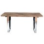 Grayson Large Industrial Wood Dining Table with Glass Top - Seats 6