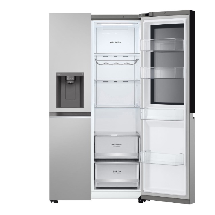 LG InstaView 635 Litre Side-By-Side American Fridge Freezer - Prime Silver