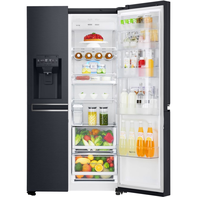 LG GSJ961MTAZ Door In Door Frost Free American Fridge Freezer With Non Plumbed Ice And Water Dispenser - Black