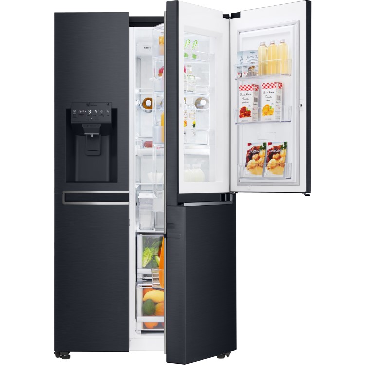 LG GSJ961MTAZ Door In Door Frost Free American Fridge Freezer With Non Plumbed Ice And Water Dispenser - Black