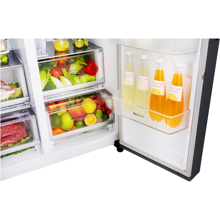 LG GSJ961MTAZ Door In Door Frost Free American Fridge Freezer With Non Plumbed Ice And Water Dispenser - Black