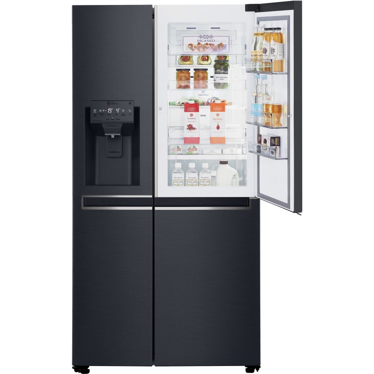 LG GSJ961MTAZ Door In Door Frost Free American Fridge Freezer With Non Plumbed Ice And Water Dispenser - Black