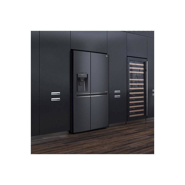 Refurbished LG GSL761MCXV 601 Litre American Fridge Freezer With Non-Plumbed Ice & Water Dispenser Black