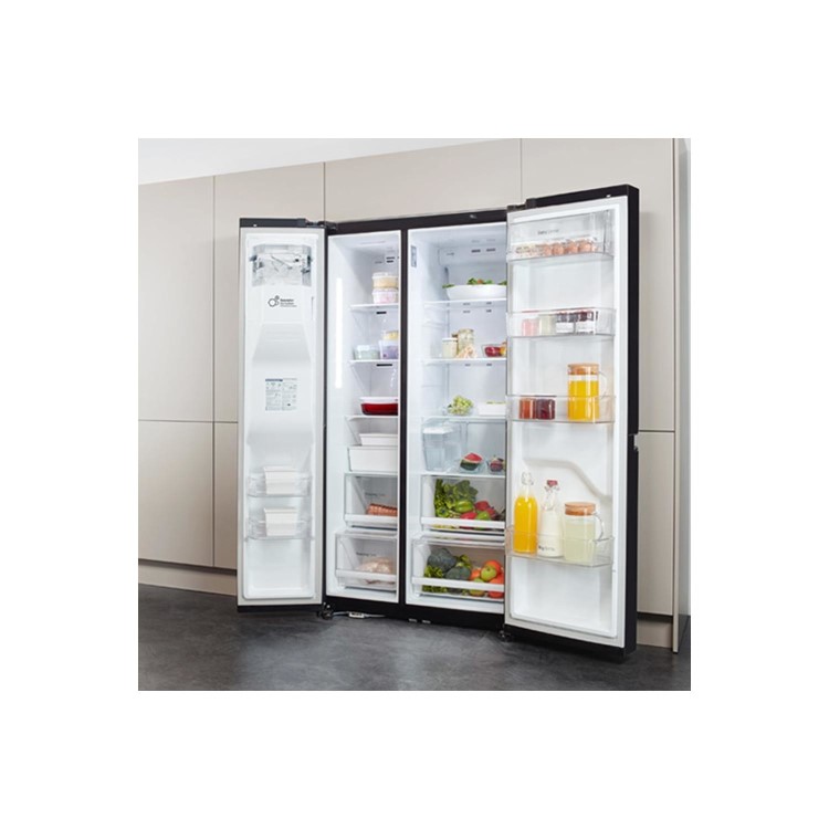 Refurbished LG GSL761MCXV 601 Litre American Fridge Freezer With Non-Plumbed Ice & Water Dispenser Black