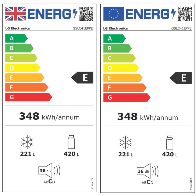 LG NatureFRESH 641 Litre Side-by-Side American Fridge Freezer -  Black