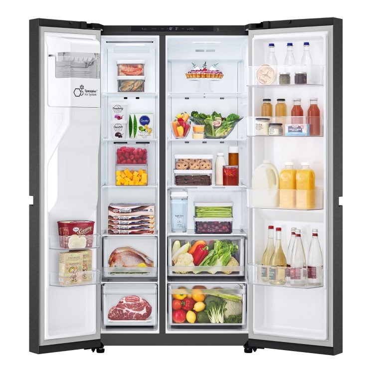 LG NatureFRESH 641 Litre Side-by-Side American Fridge Freezer -  Black
