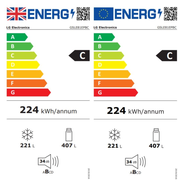 Refurbished LG NatureFRESH GSLE81EPBC 628 Litre Side by Side Fridge Freezer