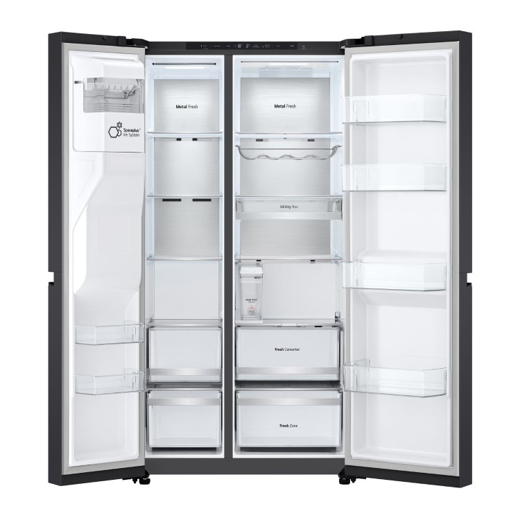LG NatureFRESH 623 Litre Side-by-Side American Fridge Freezer -  Black