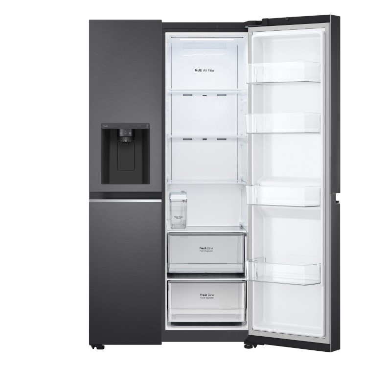 Refurbished LG NatureFRESH GSLV71MCTD Freestanding 635 Litre Frost Free American Fridge Freezer Matte Black