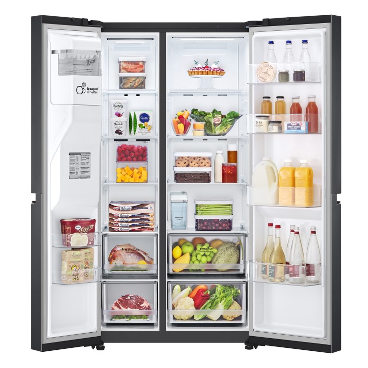 Refurbished LG NatureFRESH GSLV71MCTD Freestanding 635 Litre Frost Free American Fridge Freezer Matte Black