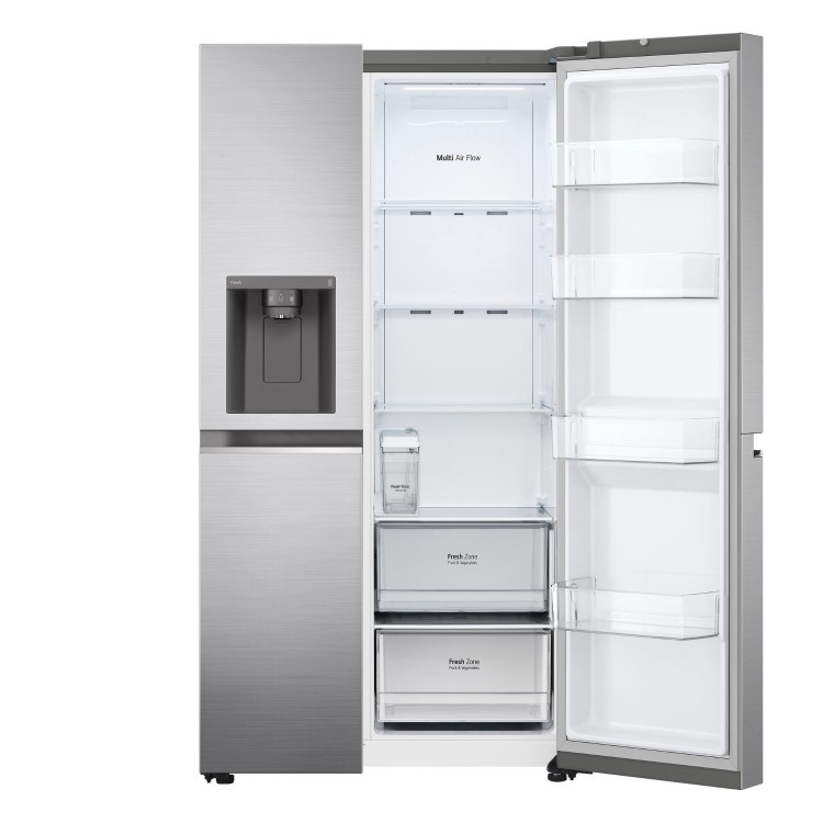 LG NatureFRESH 635 Litre Side-by-Side American Fridge Freezer - Shiny Steel