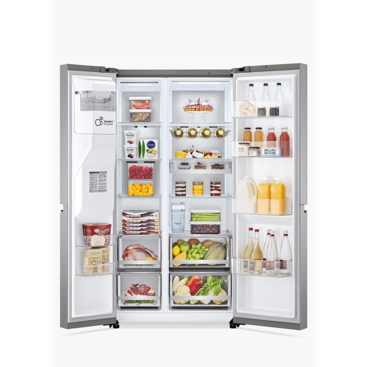 LG 635 Litre Side-By-Side American Fridge Freezer - Stainless Steel