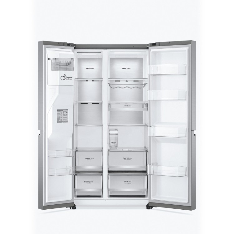 LG 635 Litre Side-By-Side American Fridge Freezer - Stainless Steel