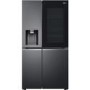 LG InstaView ThinQ American Fridge Freezer With Plumbed Ice And Water Dispenser - Matte Black