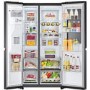 LG InstaView ThinQ American Fridge Freezer With Plumbed Ice And Water Dispenser - Matte Black