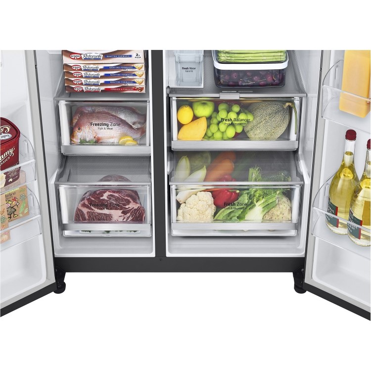 Refurbished LG GSXV91MCAE 635 Litre American Fridge Freezer Matte Black